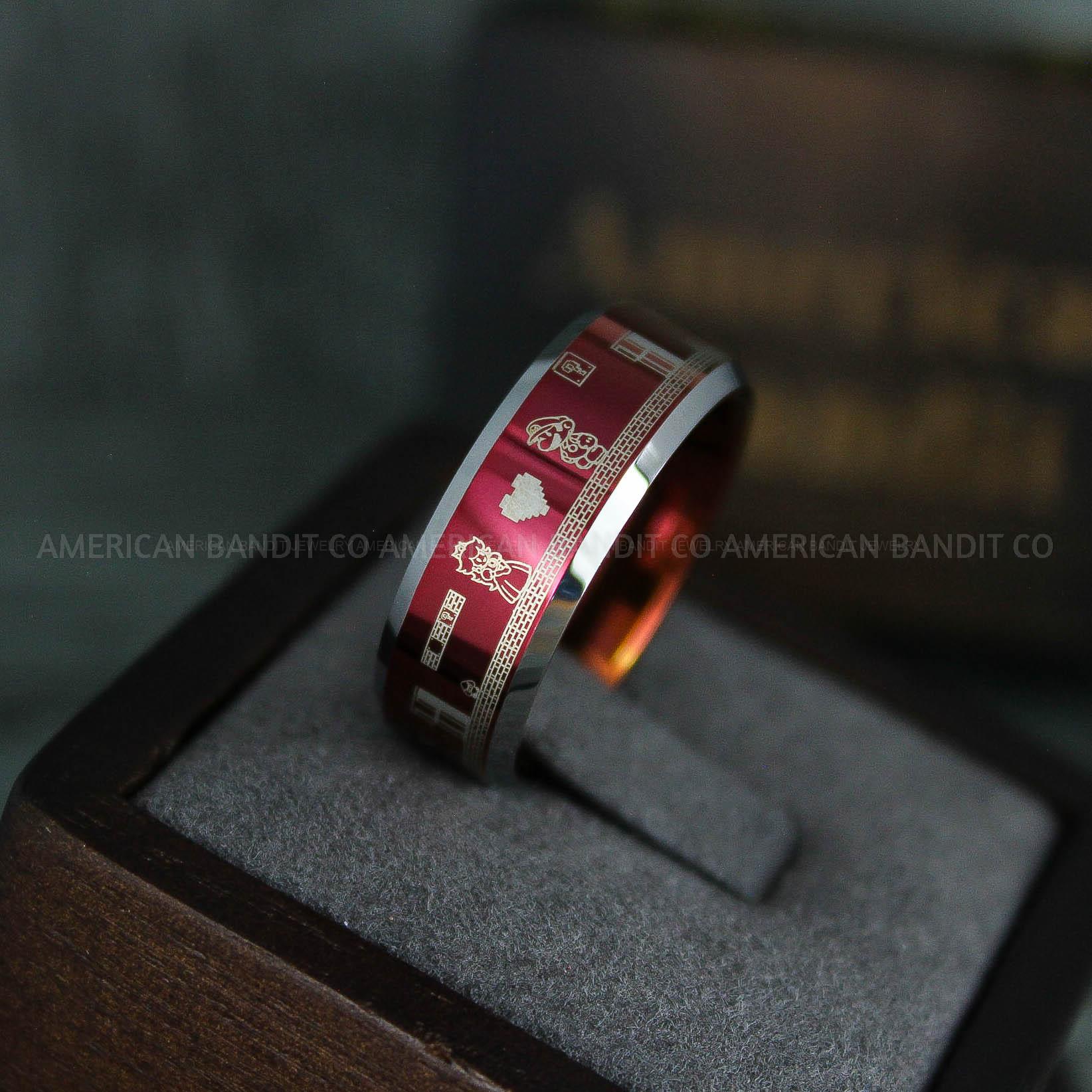 IMG_6522 Mario Ring, Mario Brothers Wedding Ring, Gamer Ring, Gamer Jewelry, Mario Wedding Band, Gamer Wedding Ring - Image 1