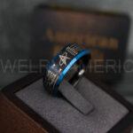 Star Trek Ring, Star Trek Wedding Band, Black Star Trek Wedding Ring, Star Trek Wedding Ring, Star Trek Jewelry