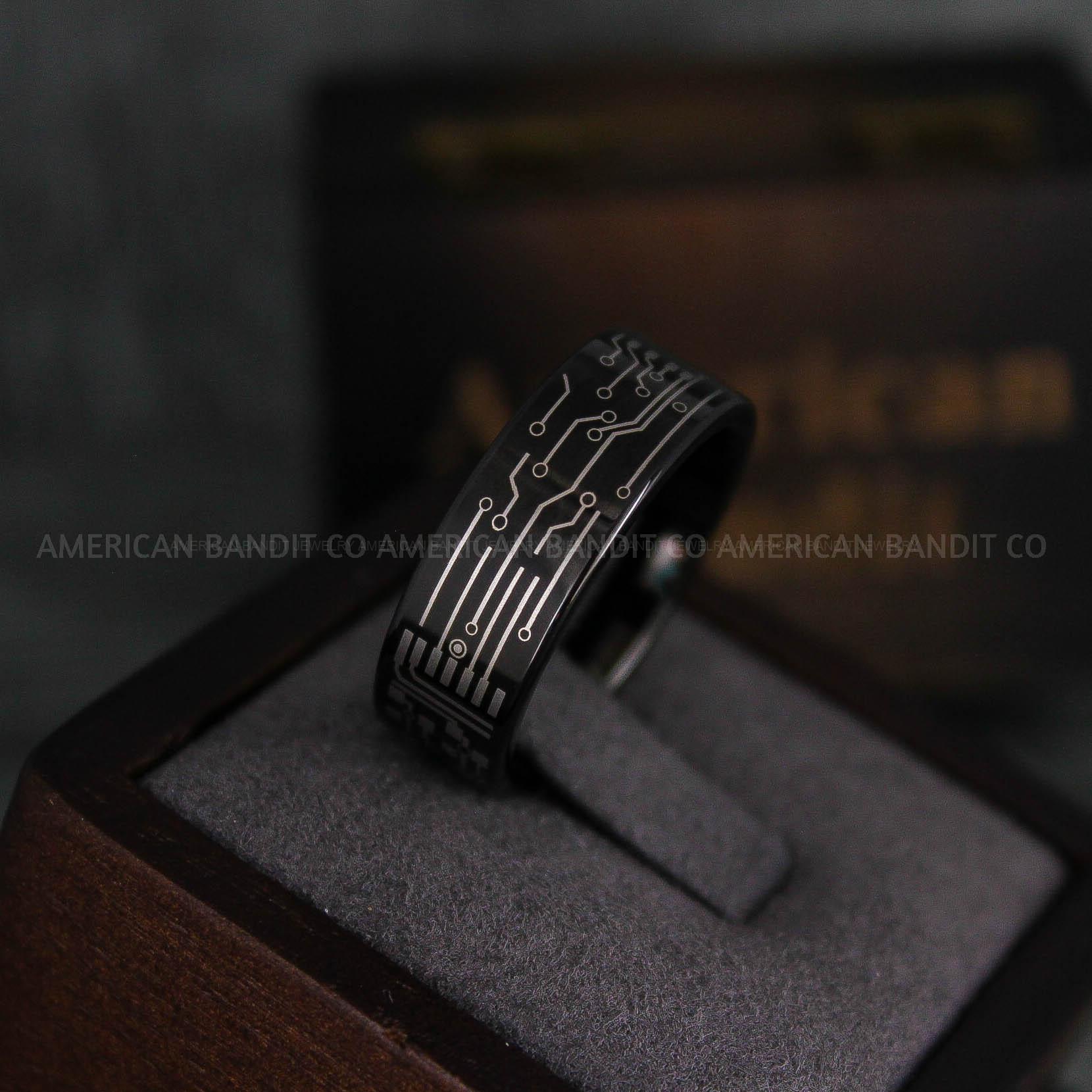 IMG_6539 Circuit Board Ring, Circuit Board Wedding Band, Gamer Ring, Gamer Wedding Band - Image 1