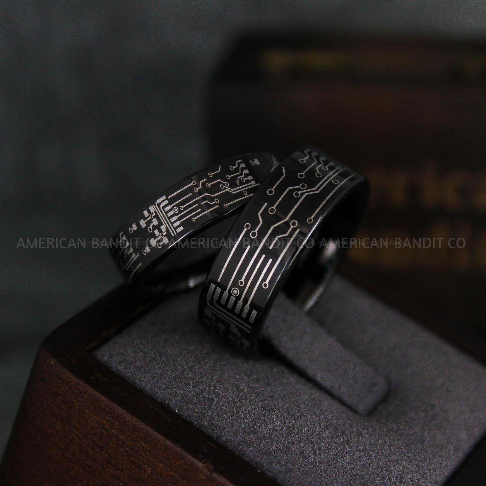 IMG_6541 Circuit Board Ring, Circuit Board Wedding Band, Gamer Ring, Gamer Wedding Band - Image 1