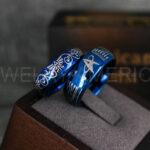 Zelda Rings, Zelda Wedding Rings, Star Trek Ring, Gamer Rings, Gamer Jewelry, Zelda Wedding Bands, Gamer Wedding Rings, Blue Wedding Rings