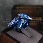 Zelda Rings, Zelda Wedding Rings, Star Trek Ring, Gamer Rings, Gamer Jewelry, Zelda Wedding Bands, Gamer Wedding Rings, Blue Wedding Rings