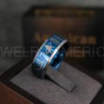 Star Trek Ring, Star Trek Wedding Band, Blue Star Trek Wedding Ring, Star Trek Wedding Ring, Star Trek Jewelry - Image 2