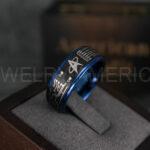 Star Trek Ring, Star Trek Wedding Band, Black Star Trek Wedding Ring, Star Trek Wedding Ring, Star Trek Jewelry