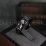 Star Trek Ring, Star Trek Wedding Band, Black Star Trek Wedding Ring, Star Trek Wedding Ring, Star Trek Jewelry