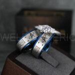 Star Trek Ring, Star Trek Wedding Band, Black Star Trek Wedding Ring, Star Trek Wedding Ring, Star Trek Jewelry