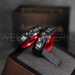 Til Valhalla Rings, Viking Rings, Runes Rings, Vegvísir Ring, Nordic Rings, Norsemen Rings, Nordic Runes Rings, Black Tungsten Bands - Image 5