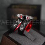 Til Valhalla Rings, Viking Rings, Runes Rings, Vegvísir Ring, Nordic Rings, Norsemen Rings, Nordic Runes Rings, Black Tungsten Bands - Image 8