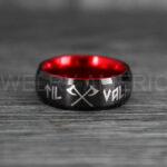 Til Valhalla Rings, Viking Rings, Runes Rings, Vegvísir Ring, Nordic Rings, Norsemen Rings, Nordic Runes Rings, Black Tungsten Bands - Image 3