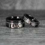 I Love You I Know Rings, Aurebesh Rings, Black Wedding Bands, Aurebesh Wedding Bands, Aurebesh Wedding Rings, Aurebesh Jewelry - Image 2