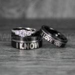 I Love You I Know Rings, Aurebesh Rings, Black Wedding Bands, Aurebesh Wedding Bands, Aurebesh Wedding Rings, Aurebesh Jewelry