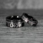 I Love You I Know Rings, Aurebesh Rings, Black Wedding Bands, Aurebesh Wedding Bands, Aurebesh Wedding Rings, Aurebesh Jewelry - Image 3