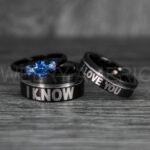 I Love You I Know Rings, Aurebesh Rings, Black Wedding Bands, Aurebesh Wedding Bands, Aurebesh Wedding Rings, Aurebesh Jewelry