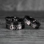 I Love You I Know Rings, Aurebesh Rings, Black Wedding Bands, Aurebesh Wedding Bands, Aurebesh Wedding Rings, Aurebesh Jewelry