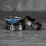 I Love You I Know Rings, Aurebesh Rings, Black Wedding Bands, Aurebesh Wedding Bands, Aurebesh Wedding Rings, Aurebesh Jewelry