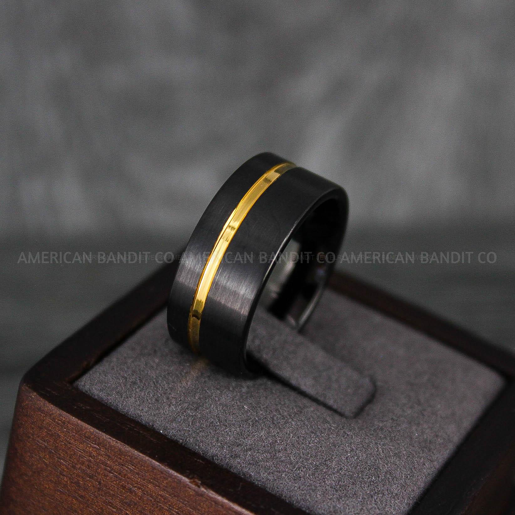 IMG_6631 Black Wedding Band, Black Wedding Ring, Black Tungsten Ring, Black Ring - Image 1