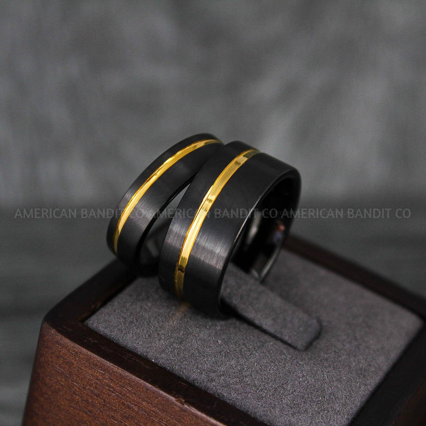IMG_6632 Couple Rings, Couple Wedding Rings, Couple Wedding Band, Black Wedding Rings - Image 1