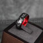 Til Valhalla Rings, Viking Rings, Runes Rings, Vegvísir Ring, Nordic Rings, Norsemen Rings, Nordic Runes Rings, Black Tungsten Bands - Image 3