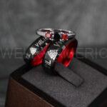 Til Valhalla Rings, Viking Rings, Runes Rings, Vegvísir Ring, Nordic Rings, Norsemen Rings, Nordic Runes Rings, Black Tungsten Bands