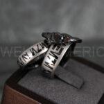Aurebesh Rings, Aurebesh Wedding Bands, Black Wedding Bands, Aurebesh Wedding Rings, Aurebesh Jewelry