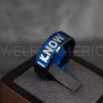 I Love You I Know Rings, Aurebesh Rings, Blue Wedding Bands, Aurebesh Wedding Bands, Aurebesh Wedding Rings, Aurebesh Jewelry - Image 3
