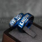 I Love You I Know Rings, Aurebesh Rings, Blue Wedding Bands, Aurebesh Wedding Bands, Aurebesh Wedding Rings, Aurebesh Jewelry