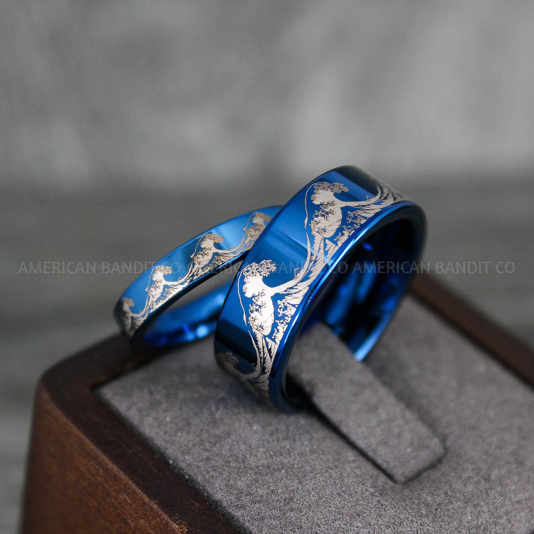 IMG_6662 Ocean Wave Rings, Couple Rings, Wave Rings, Beach Jewelry, Beach Wedding Rings, Summer Wedding Rings - Image 1
