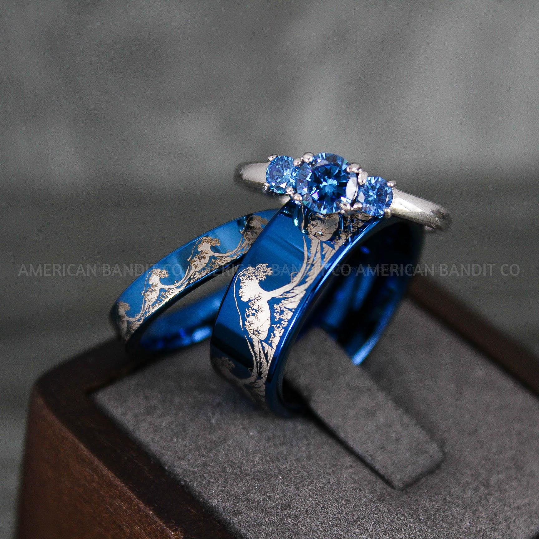 IMG_6664 Ocean Wave Rings, Couple Rings, Wave Rings, Beach Jewelry, Beach Wedding Rings, Summer Wedding Rings - Image 1