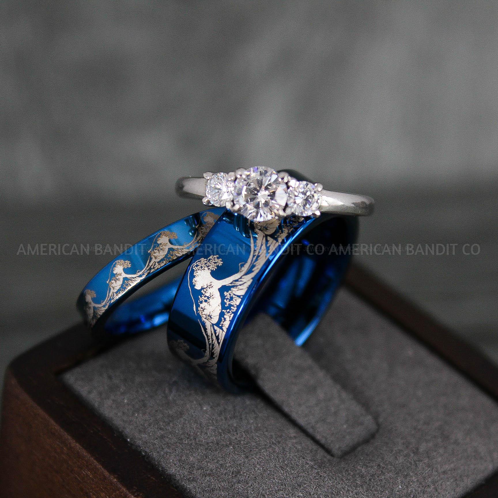 IMG_6668 Ocean Wave Rings, Couple Rings, Wave Rings, Beach Jewelry, Beach Wedding Rings, Summer Wedding Rings - Image 1