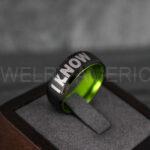 I Love You I Know Rings, Aurebesh Rings, Black Wedding Bands, Aurebesh Wedding Bands, Aurebesh Wedding Rings, Aurebesh Jewelry - Image 4
