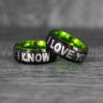 I Love You I Know Rings, Aurebesh Rings, Black Wedding Bands, Aurebesh Wedding Bands, Aurebesh Wedding Rings, Aurebesh Jewelry - Image 2