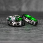 Player 1 Player 2 Rings, Gamer Rings, Couple Rings, Gamer Couple Wedding Bands, Gamer Wedding Rings