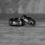 Player 1 Player 2 Rings, Gamer Rings, Couple Rings, Gamer Couple Wedding Bands, Gamer Wedding Rings