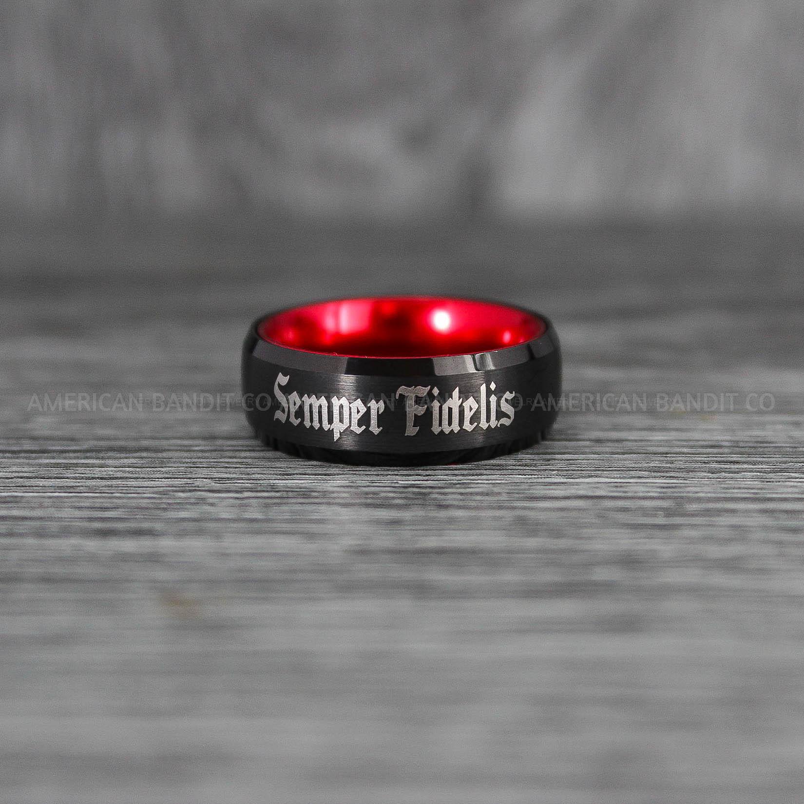 IMG_6694 - Copy Marines Ring, Semper Fidelis Ring, Marines Wedding Band, Camo Rings, Army Rings, Military Ring, Military Jewelry, Army Couple, Army Wife, Army Husband - Image 1