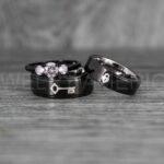 Lock and Key Rings, Lock and Key Wedding Bands, Couple Rings, Black Wedding Bands