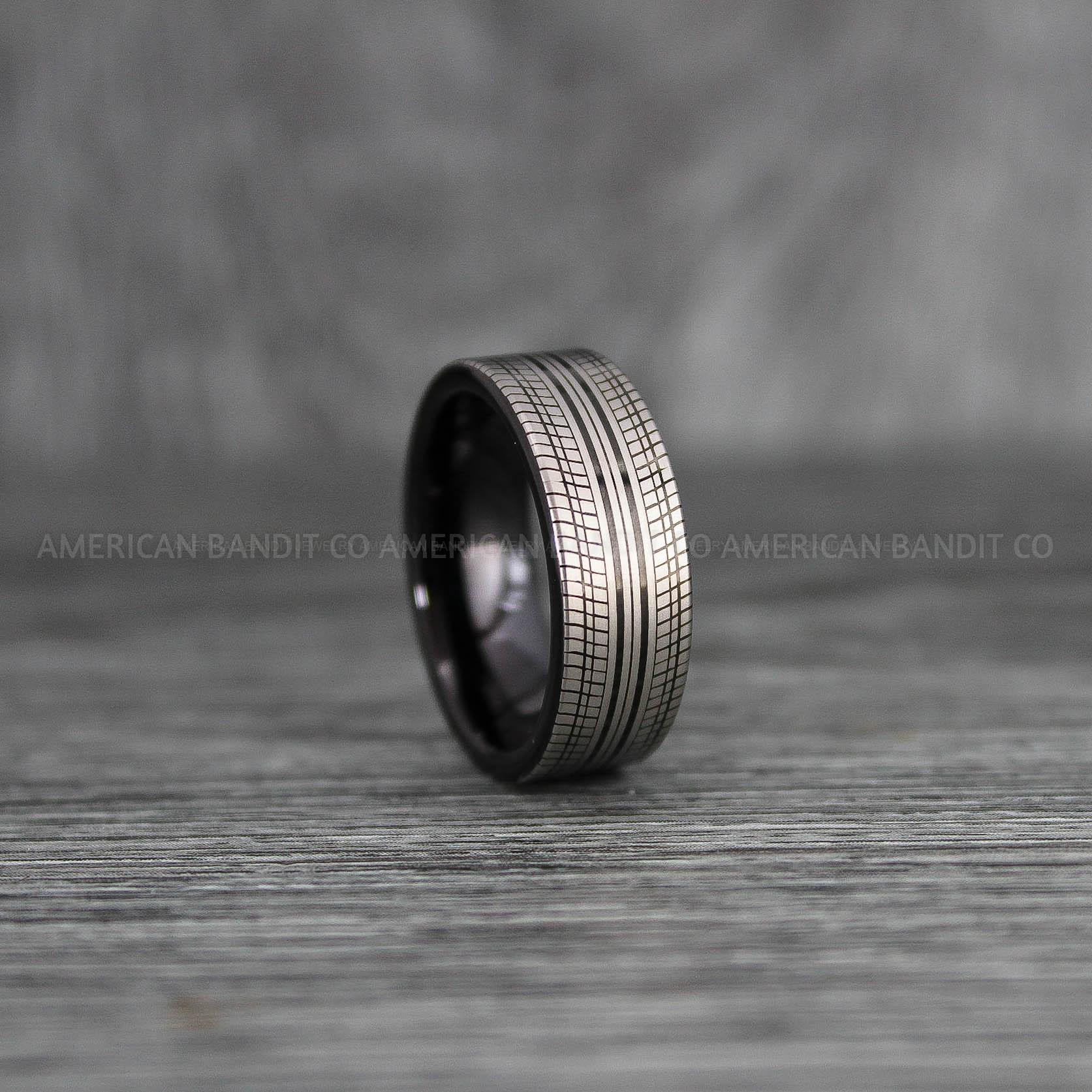 IMG_6708 - Copy Tire Ring, Tire Tread Pattern Ring, Tire Tread Ring, Mechanic Ring, Auto Racing Ring, Truck Driver Ring - Image 1