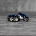 I Love You I Know Rings, Aurebesh Rings, Black Wedding Bands, Aurebesh Wedding Bands, Aurebesh Wedding Rings, Aurebesh Jewelry