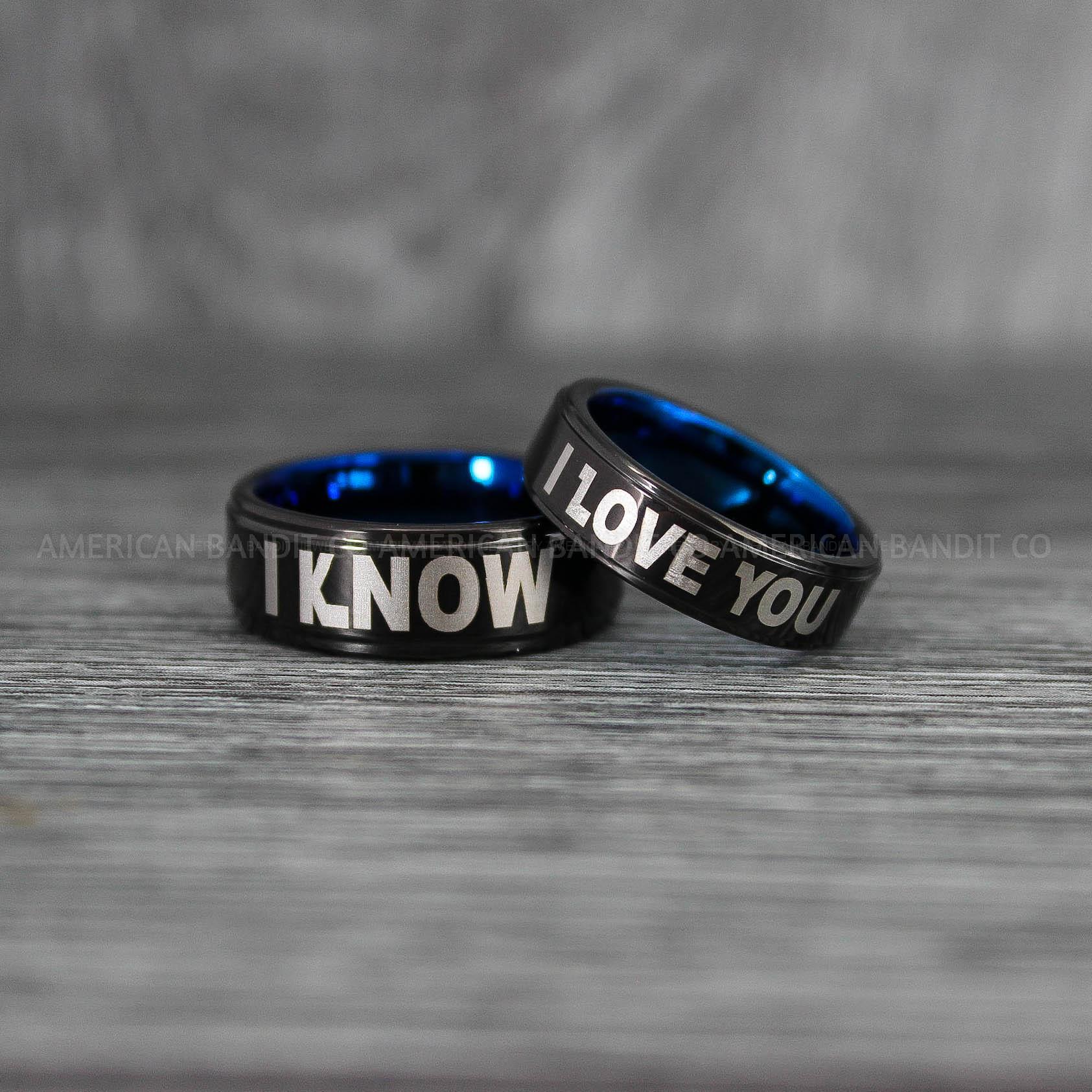 IMG_6711 - Copy I Love You I Know Rings, Aurebesh Rings, Black Wedding Bands, Aurebesh Wedding Bands, Aurebesh Wedding Rings, Aurebesh Jewelry - Image 1