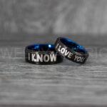 I Love You I Know Rings, Aurebesh Rings, Black Wedding Bands, Aurebesh Wedding Bands, Aurebesh Wedding Rings, Aurebesh Jewelry - Image 2