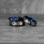 I Love You I Know Rings, Aurebesh Rings, Black Wedding Bands, Aurebesh Wedding Bands, Aurebesh Wedding Rings, Aurebesh Jewelry