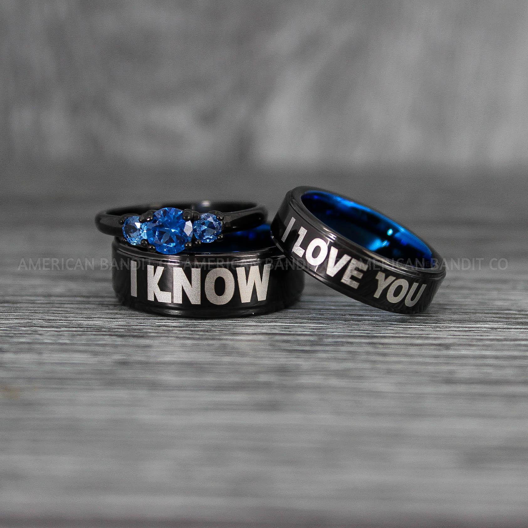 IMG_6713 - Copy I Love You I Know Rings, Aurebesh Rings, Black Wedding Bands, Aurebesh Wedding Bands, Aurebesh Wedding Rings, Aurebesh Jewelry - Image 1