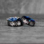 I Love You I Know Rings, Aurebesh Rings, Black Wedding Bands, Aurebesh Wedding Bands, Aurebesh Wedding Rings, Aurebesh Jewelry