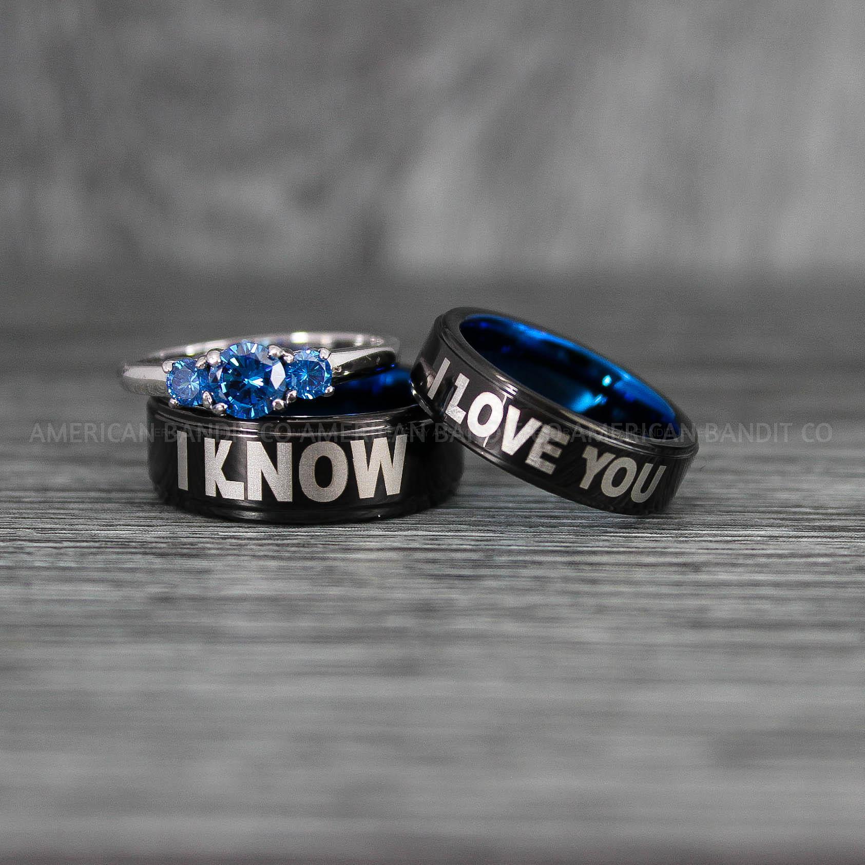 IMG_6714 - Copy I Love You I Know Rings, Aurebesh Rings, Black Wedding Bands, Aurebesh Wedding Bands, Aurebesh Wedding Rings, Aurebesh Jewelry - Image 1