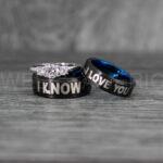 I Love You I Know Rings, Aurebesh Rings, Black Wedding Bands, Aurebesh Wedding Bands, Aurebesh Wedding Rings, Aurebesh Jewelry