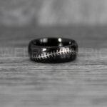 Baseball Rings, Baseball Wedding Rings, Baseball Wedding Bands, Black Baseball Rings, Black Wedding Bands, Black Baseball Wedding Bands, Baseball Jewelry - Image 2