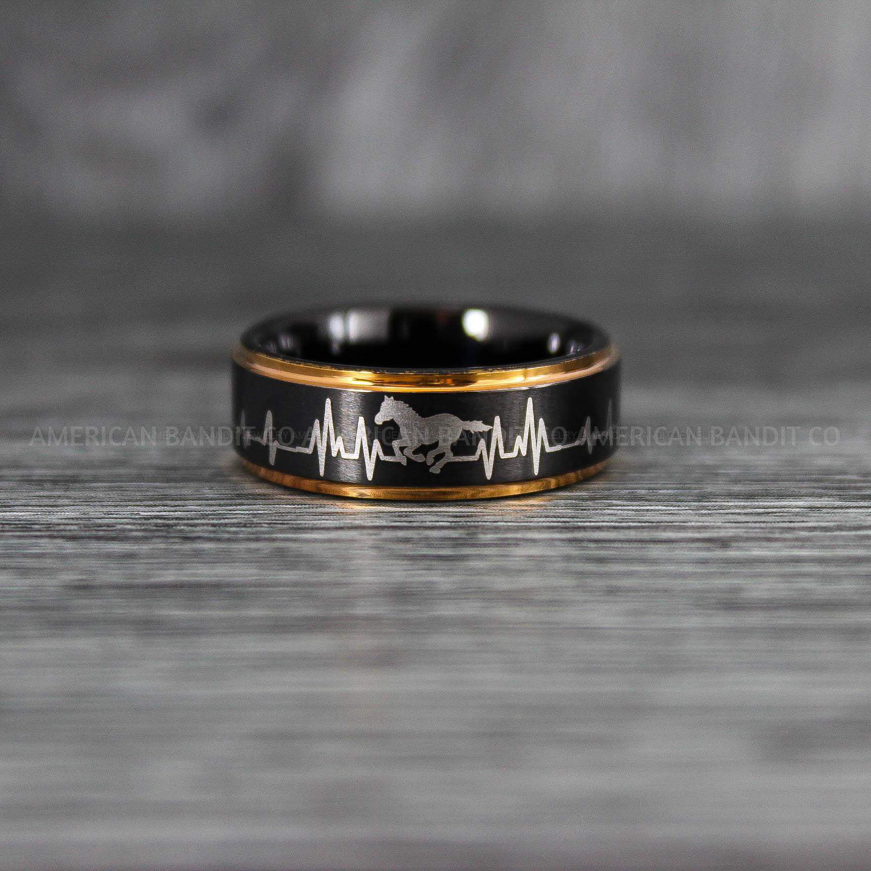 IMG_6742 Mustang Rings, Cowboys Rings, Horse Rings, Horse Riding Rings, Horse Jewelry, Horse Riding Jewelry, Black Wedding Rings - Image 1