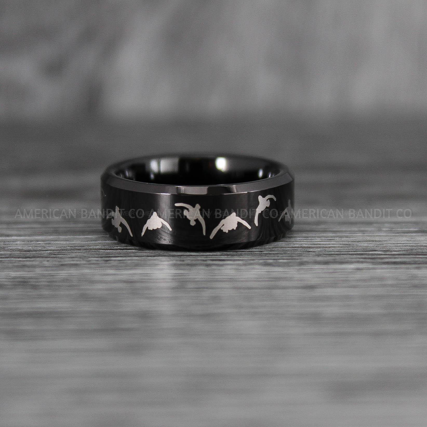 IMG_6749 Flying Ducks Ring, Duck Hunting Ring, Hunting Wedding Band, Hunting Wedding Ring, Hunting Jewelry, Duck Hunting Wedding Band, Duck Jewelry - Image 1