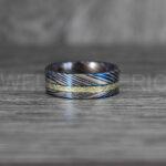 Damascus Steel Ring, Damascus Steel Wedding Ring, Damascus Steel Wedding Band, Blue Wedding Ring, Blue Damascus Steel Wedding Ring - Image 2