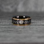 Wild Turkey Ring, Turkey Hunting Ring, Black Tungsten Ring, Black Wedding Band, Hunting Ring, Turkey Tracks Wedding Band, Turkey Tracks Ring