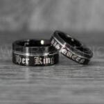 Her King His Queen Rings, King and Queen Rings, Couple Rings, Couple Wedding Bands - Image 3